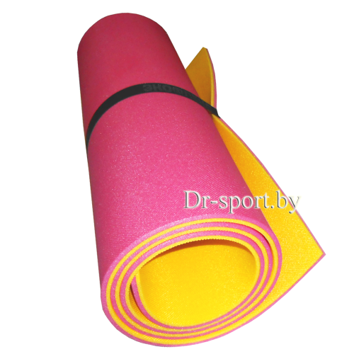 Коврик (пенка) гимнастический/туристический   8*0.6L1.8  желтый/фуксия